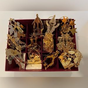 Danbury Mint Gold Christmas Ornaments Collection #1